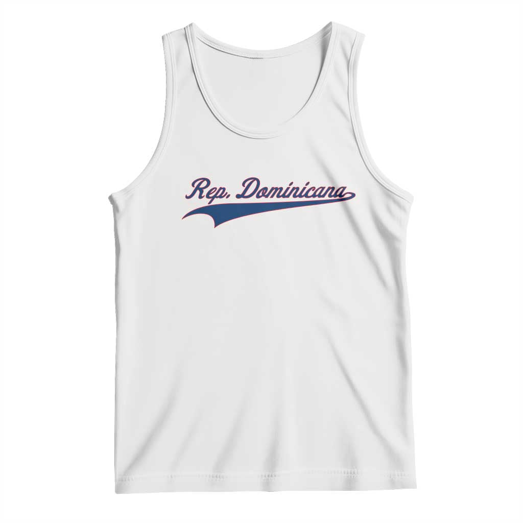 Dominican Republic Tank Top Rep Dominicana Vintage Flag Baseball Script - Wonder Print Shop