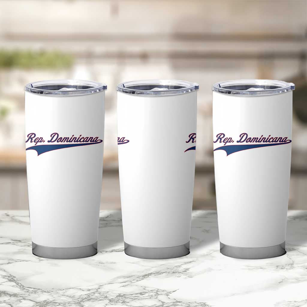 Dominican Republic Tumbler Cup Rep Dominicana Vintage Flag Baseball Script - Wonder Print Shop