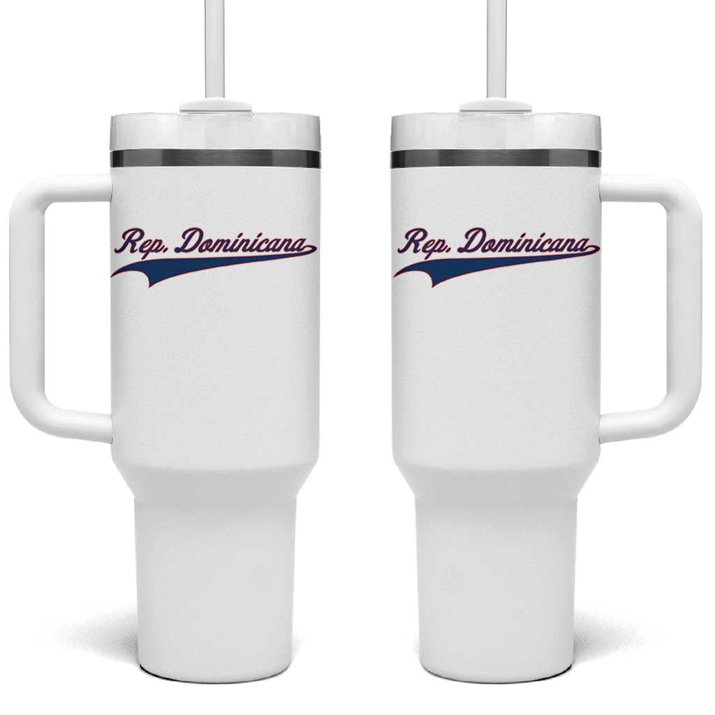 Dominican Republic Tumbler With Handle Rep Dominicana Vintage Flag Baseball Script - Wonder Print Shop