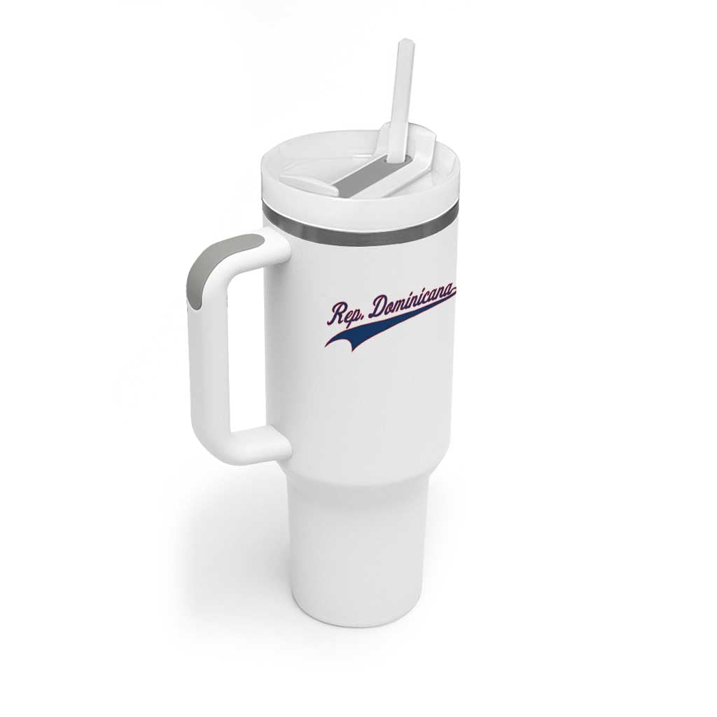 Dominican Republic Tumbler With Handle Rep Dominicana Vintage Flag Baseball Script - Wonder Print Shop