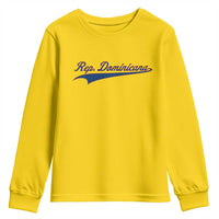 Dominican Republic Youth Sweatshirt Rep Dominicana Vintage Flag Baseball Script - Wonder Print Shop