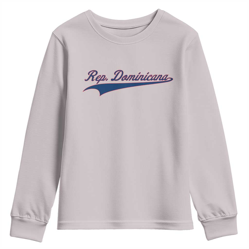 Dominican Republic Youth Sweatshirt Rep Dominicana Vintage Flag Baseball Script - Wonder Print Shop