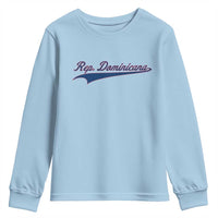 Dominican Republic Youth Sweatshirt Rep Dominicana Vintage Flag Baseball Script - Wonder Print Shop