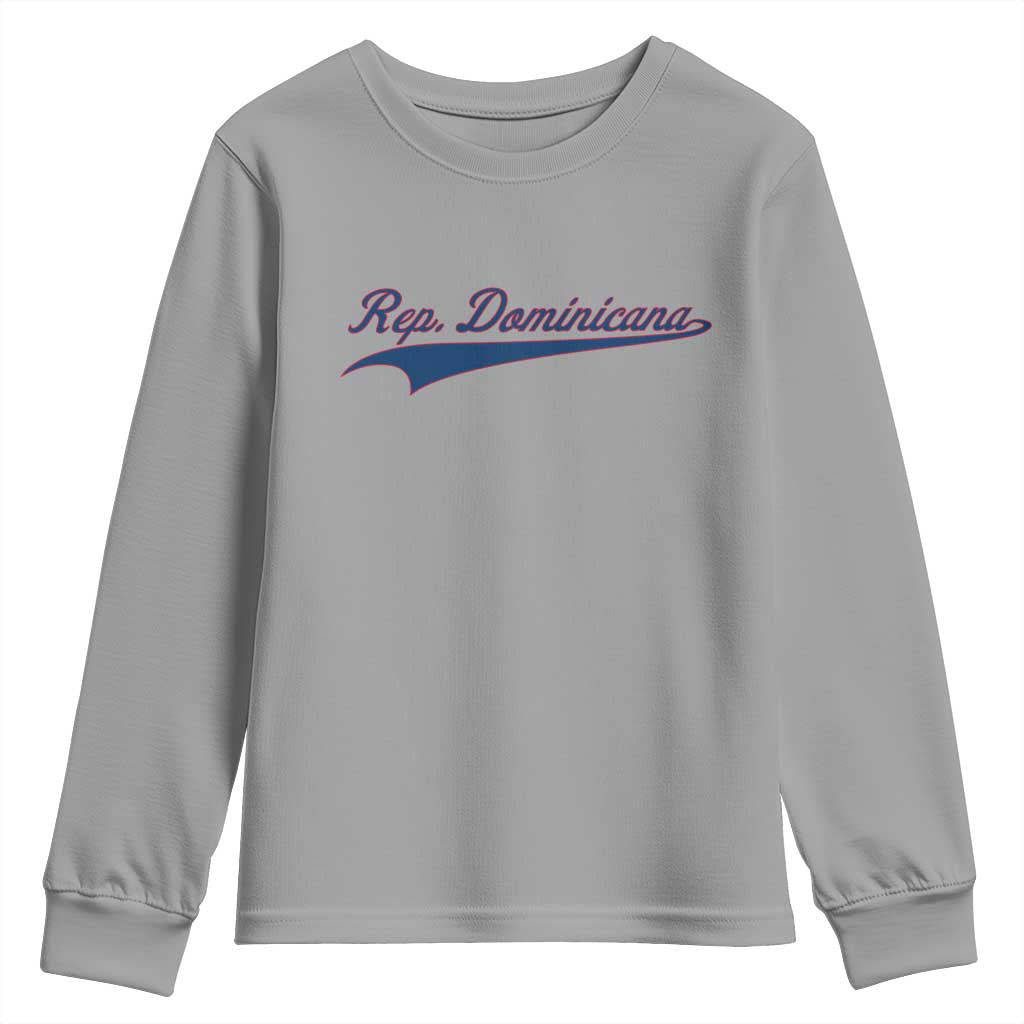 Dominican Republic Youth Sweatshirt Rep Dominicana Vintage Flag Baseball Script - Wonder Print Shop