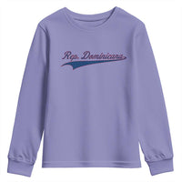 Dominican Republic Youth Sweatshirt Rep Dominicana Vintage Flag Baseball Script - Wonder Print Shop