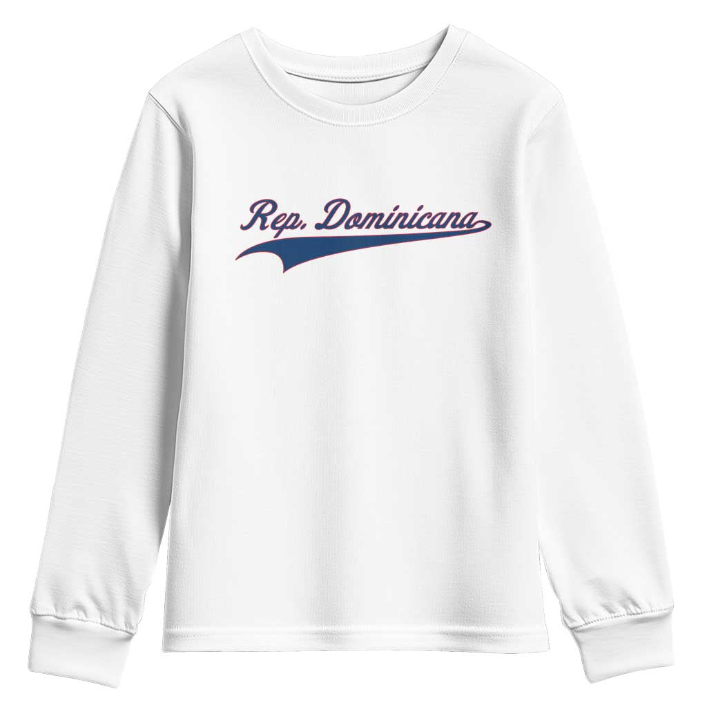 Dominican Republic Youth Sweatshirt Rep Dominicana Vintage Flag Baseball Script - Wonder Print Shop