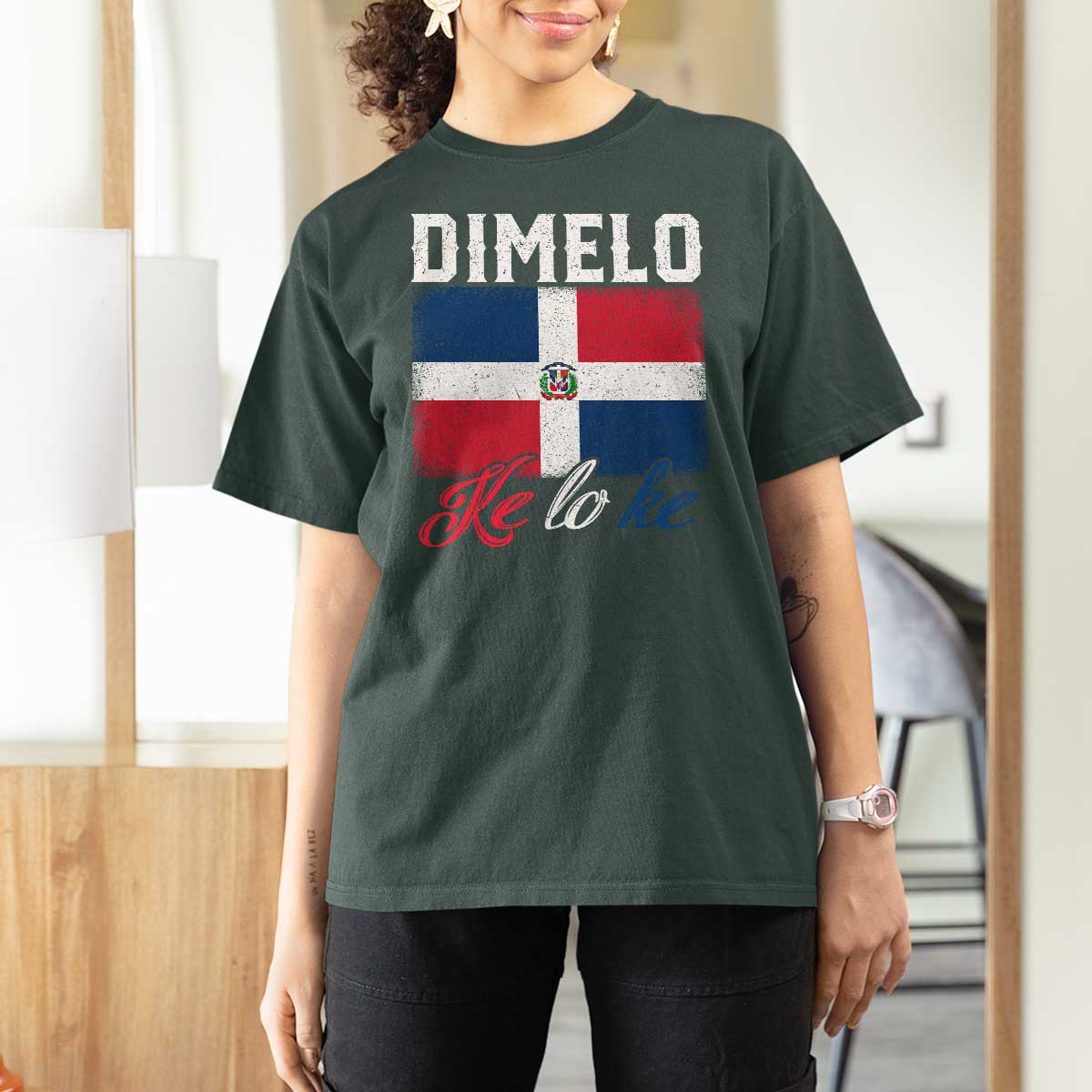 Dimelo Ke Lo Ke Dominican Republic Flag T Shirt For Women - Wonder Print Shop