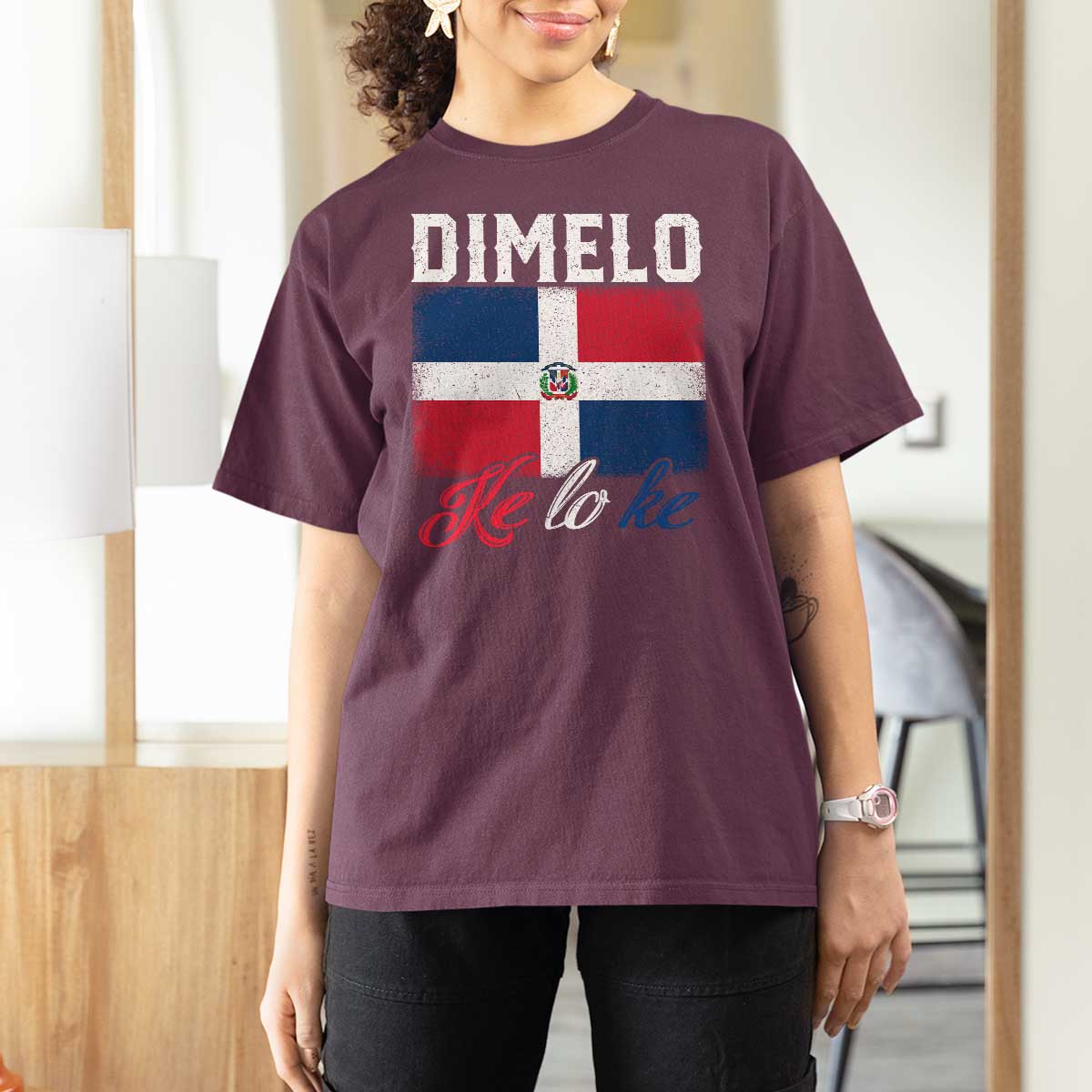 Dimelo Ke Lo Ke Dominican Republic Flag T Shirt For Women - Wonder Print Shop