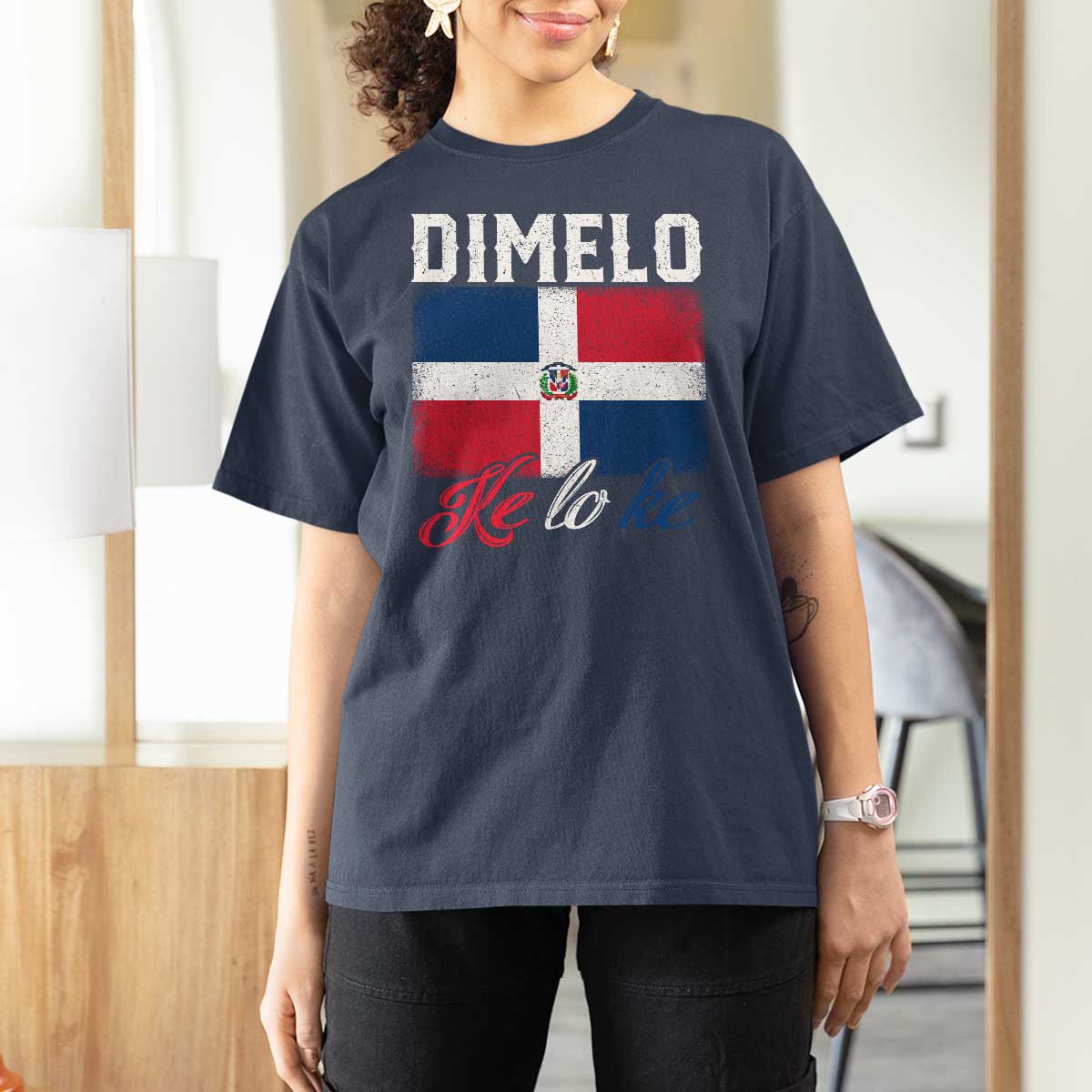 Dimelo Ke Lo Ke Dominican Republic Flag T Shirt For Women - Wonder Print Shop
