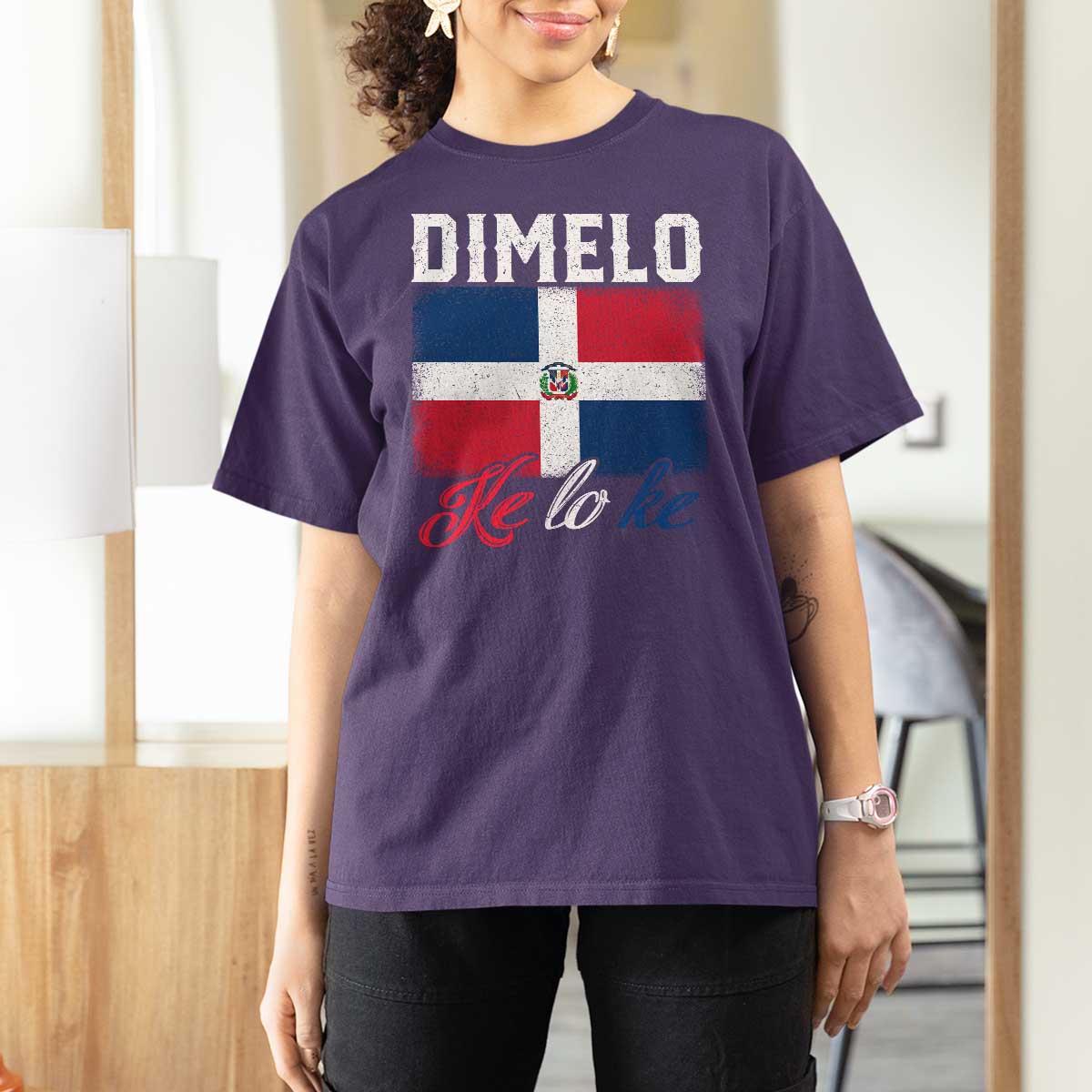 Dimelo Ke Lo Ke Dominican Republic Flag T Shirt For Women - Wonder Print Shop