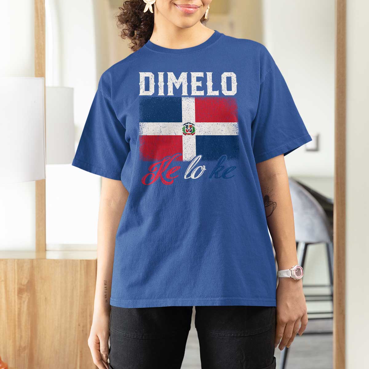 Dimelo Ke Lo Ke Dominican Republic Flag T Shirt For Women - Wonder Print Shop