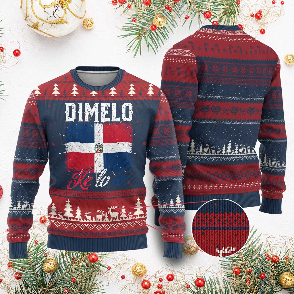 Dimelo Ke Lo Ke Dominican Republic Flag Knitted Sweatshirt - Wonder Print Shop