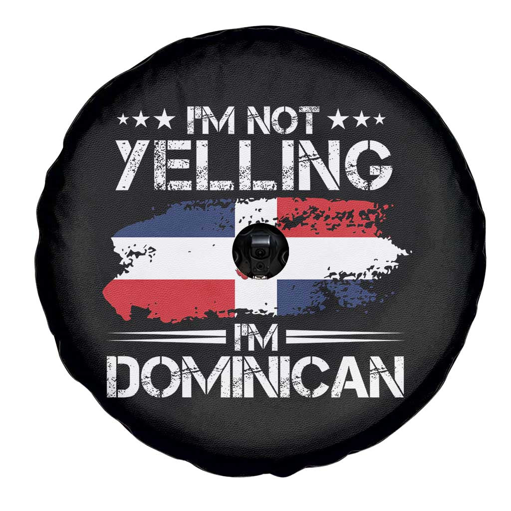 Funny I'm Not Yelling I Am Just Dominican Spare Tire Cover Vintage DR Flag - Wonder Print Shop