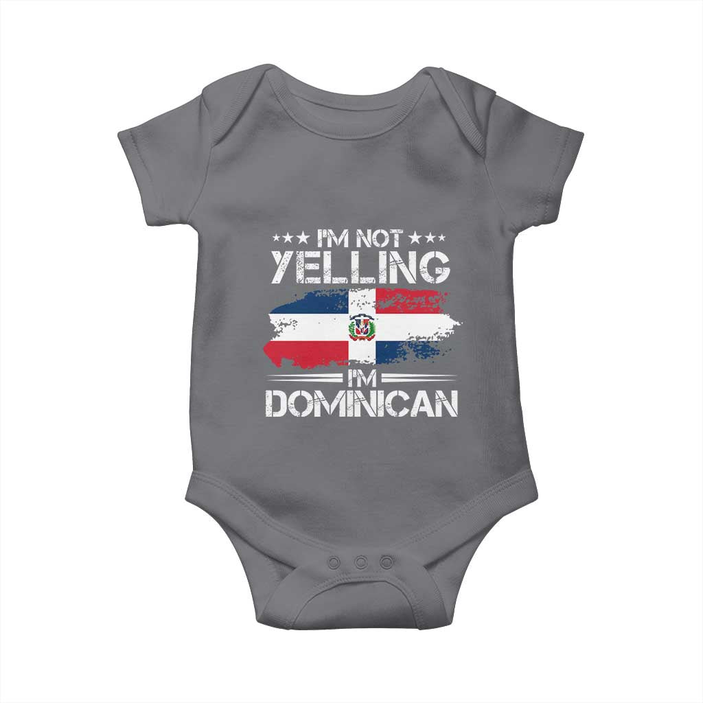 Funny I'm Not Yelling I Am Just Dominican Baby Onesie Vintage DR Flag - Wonder Print Shop
