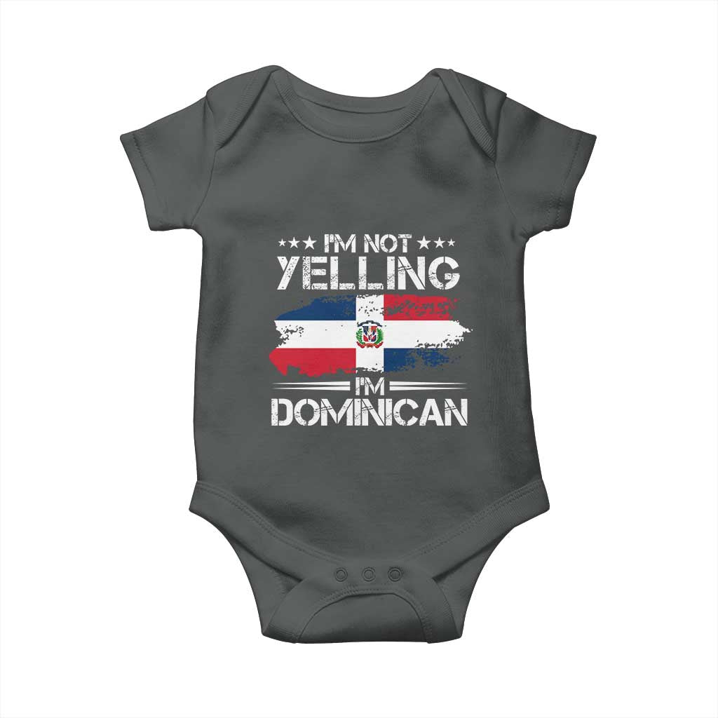 Funny I'm Not Yelling I Am Just Dominican Baby Onesie Vintage DR Flag - Wonder Print Shop