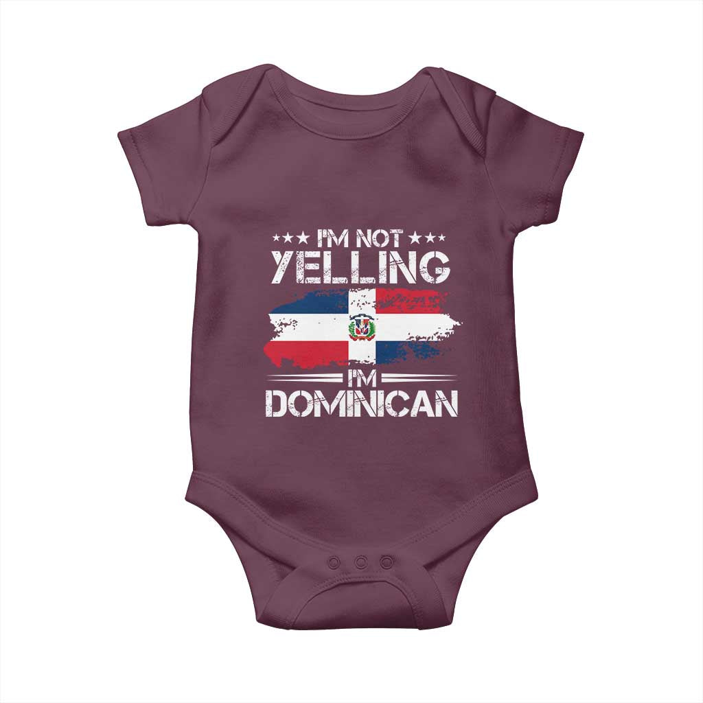 Funny I'm Not Yelling I Am Just Dominican Baby Onesie Vintage DR Flag - Wonder Print Shop