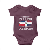 Funny I'm Not Yelling I Am Just Dominican Baby Onesie Vintage DR Flag - Wonder Print Shop