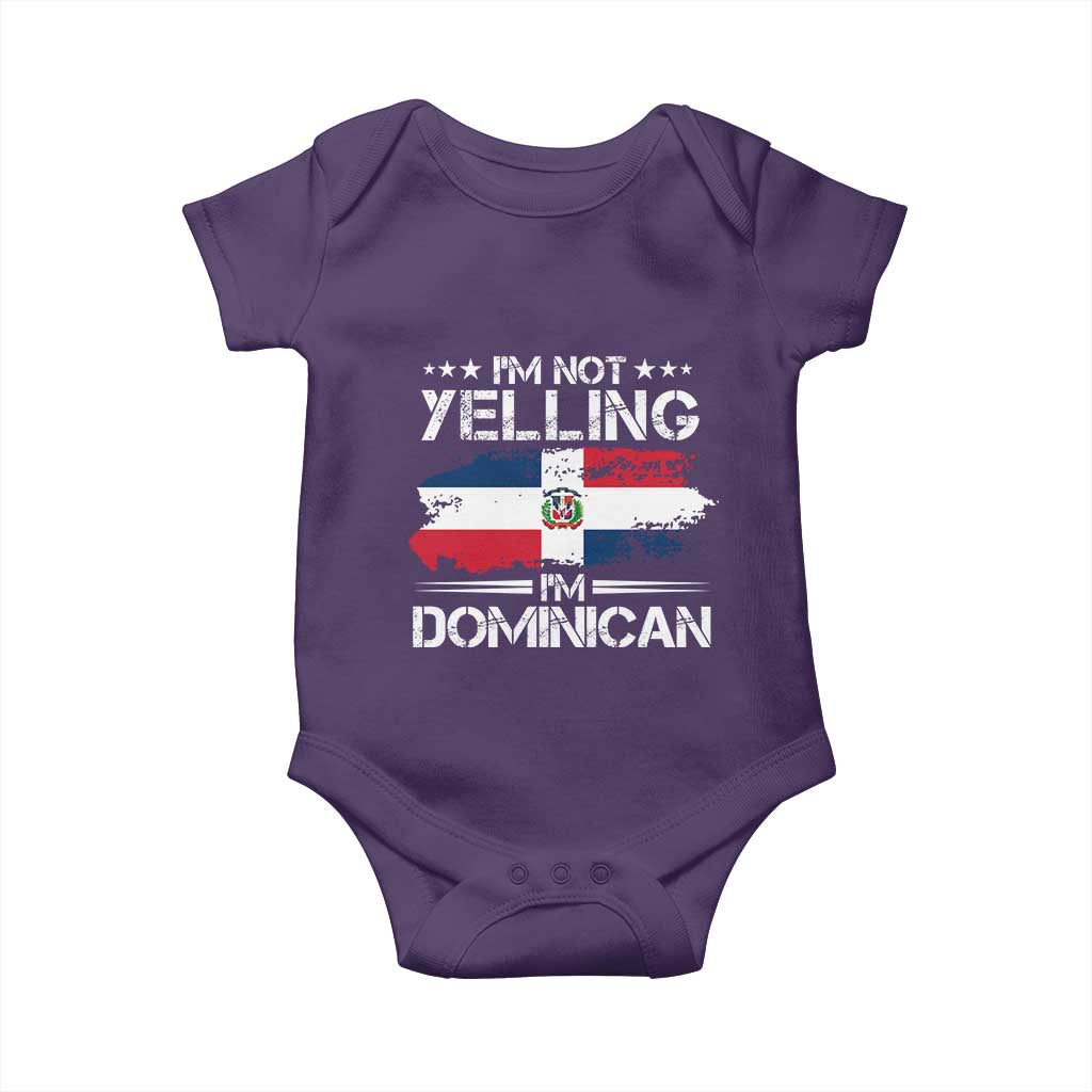 Funny I'm Not Yelling I Am Just Dominican Baby Onesie Vintage DR Flag - Wonder Print Shop