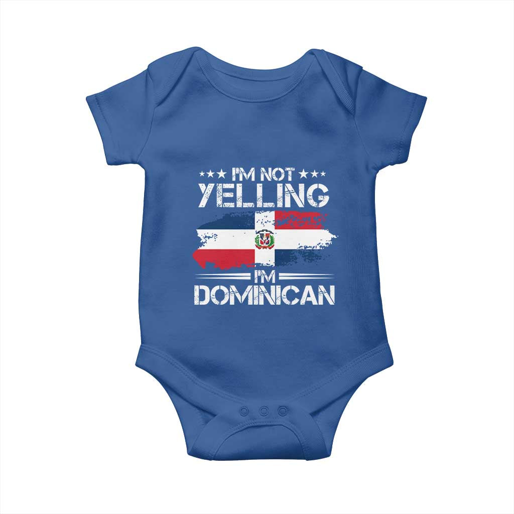 Funny I'm Not Yelling I Am Just Dominican Baby Onesie Vintage DR Flag - Wonder Print Shop