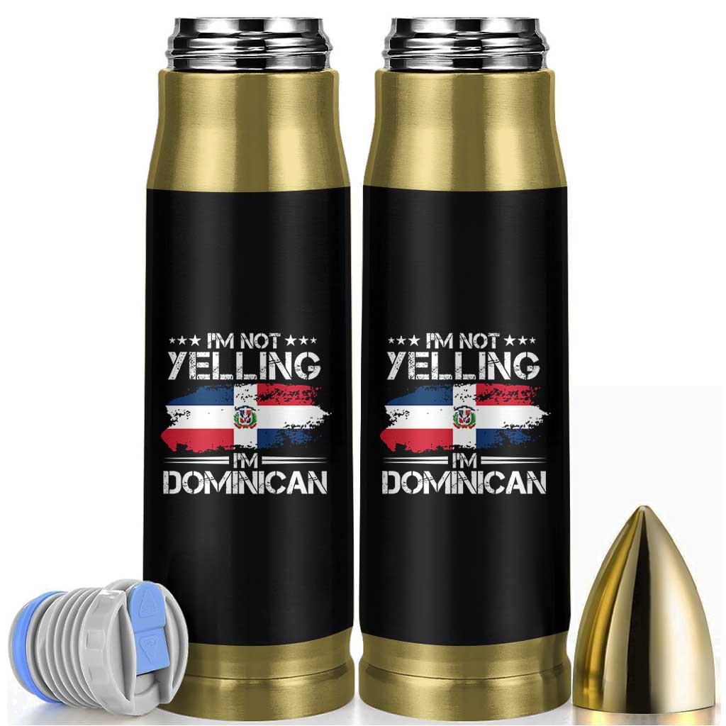 Funny I'm Not Yelling I Am Just Dominican Bullet Tumbler Vintage DR Flag - Wonder Print Shop