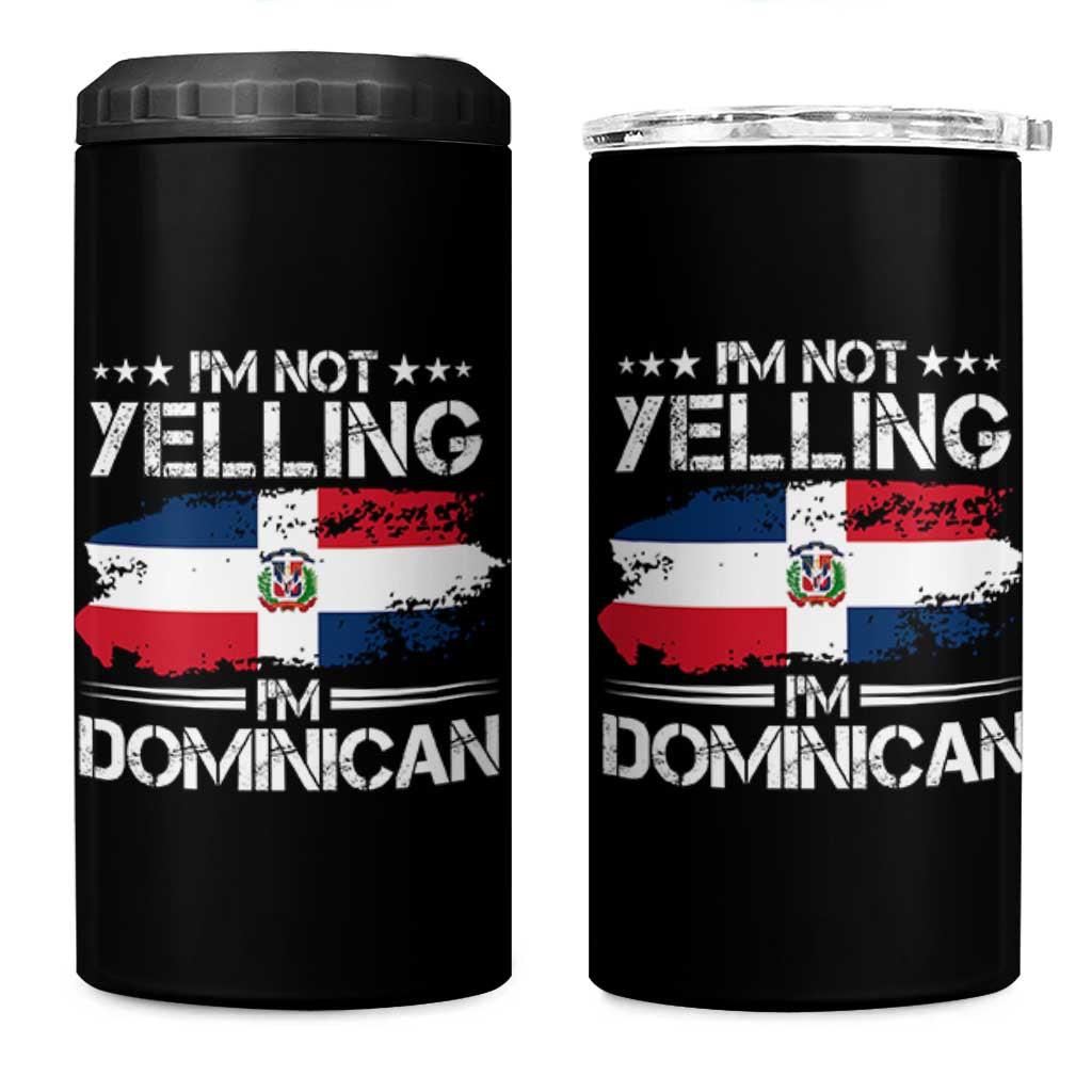 Funny I'm Not Yelling I Am Just Dominican 4 in 1 Can Cooler Tumbler Vintage DR Flag - Wonder Print Shop