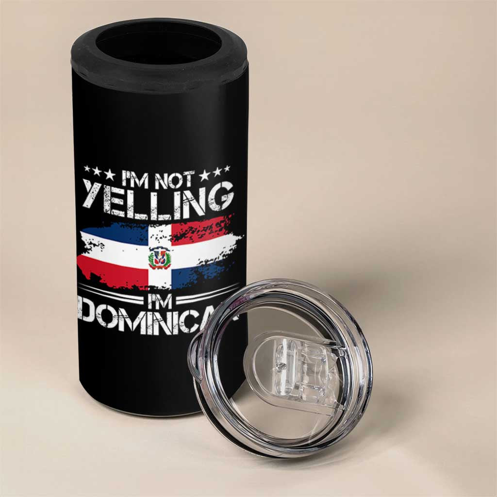 Funny I'm Not Yelling I Am Just Dominican 4 in 1 Can Cooler Tumbler Vintage DR Flag - Wonder Print Shop