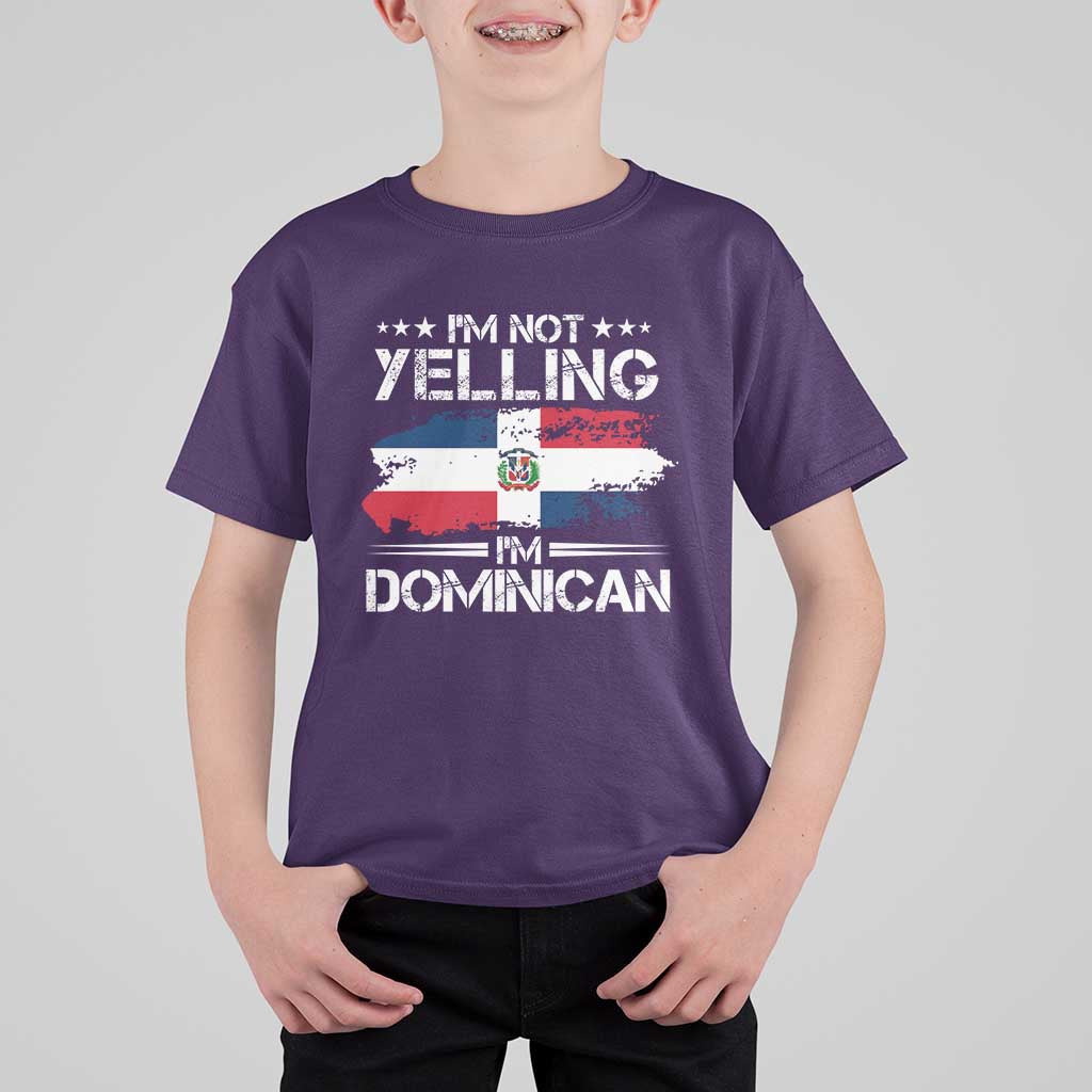 Funny I'm Not Yelling I Am Just Dominican T Shirt For Kid Vintage DR Flag - Wonder Print Shop