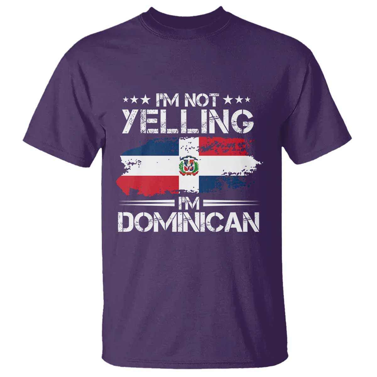 Funny I'm Not Yelling I Am Just Dominican T Shirt Vintage DR Flag - Wonder Print Shop