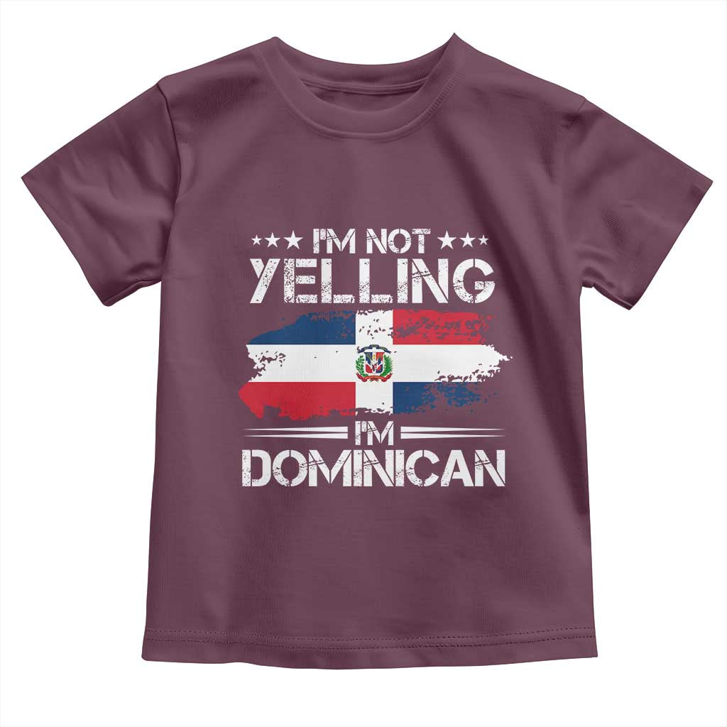 Funny I'm Not Yelling I Am Just Dominican Toddler T Shirt Vintage DR Flag - Wonder Print Shop