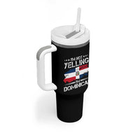 Funny I'm Not Yelling I Am Just Dominican Tumbler With Handle Vintage DR Flag - Wonder Print Shop