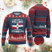 Funny I'm Not Yelling I Am Just Dominican Knitted Sweatshirt Vintage DR Flag - Wonder Print Shop