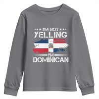 Funny I'm Not Yelling I Am Just Dominican Youth Sweatshirt Vintage DR Flag - Wonder Print Shop