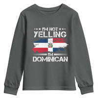 Funny I'm Not Yelling I Am Just Dominican Youth Sweatshirt Vintage DR Flag - Wonder Print Shop