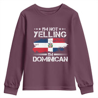 Funny I'm Not Yelling I Am Just Dominican Youth Sweatshirt Vintage DR Flag - Wonder Print Shop
