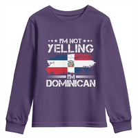 Funny I'm Not Yelling I Am Just Dominican Youth Sweatshirt Vintage DR Flag - Wonder Print Shop