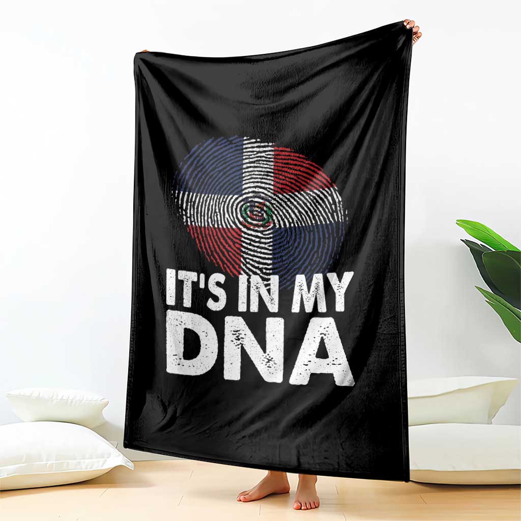 It's in My DNA Dominican Flag Throw Blanket - Wonder Print Shop