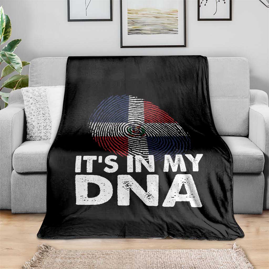 It's in My DNA Dominican Flag Throw Blanket - Wonder Print Shop