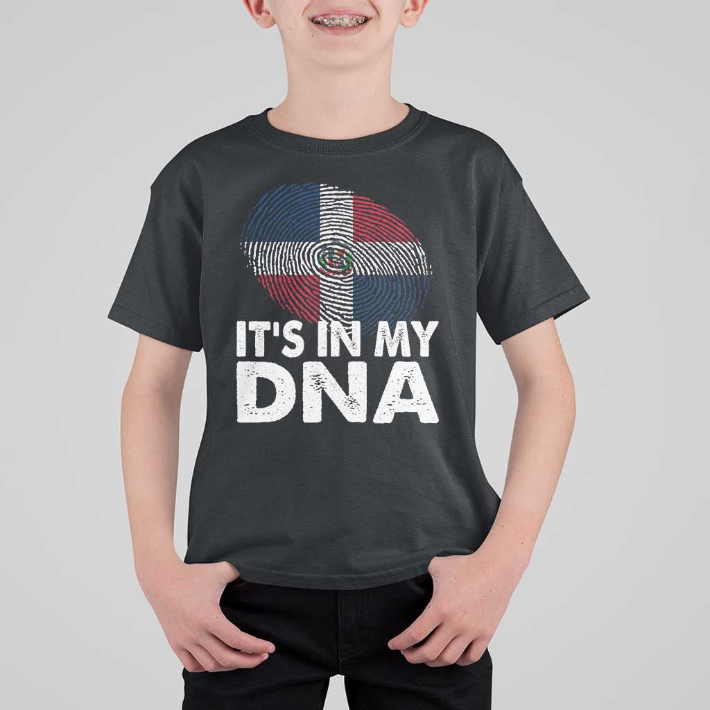 It's in My DNA Dominican Flag T Shirt For Kid - Wonder Print Shop