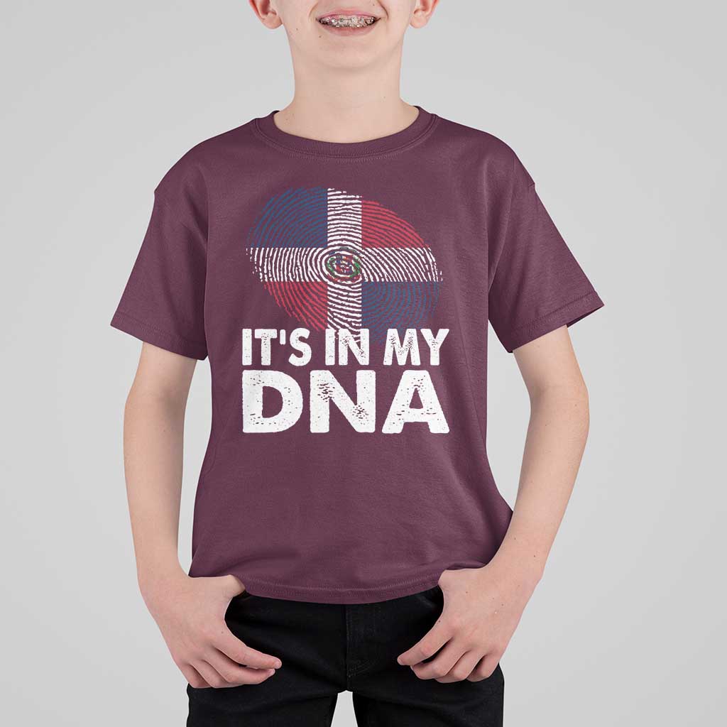 It's in My DNA Dominican Flag T Shirt For Kid - Wonder Print Shop