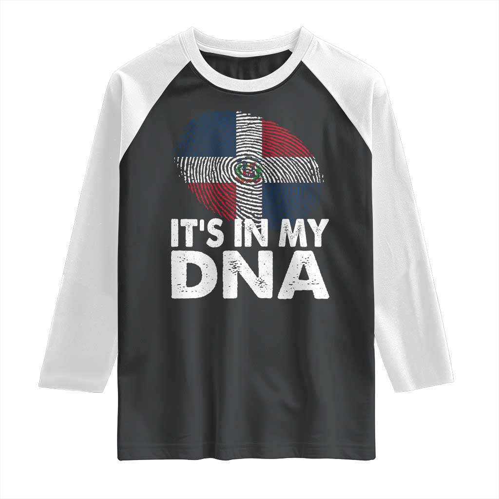 It's in My DNA Dominican Flag Raglan Shirt - Wonder Print Shop