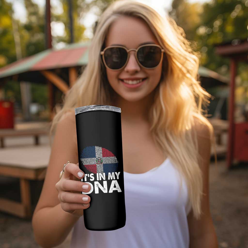 It's in My DNA Dominican Flag Skinny Tumbler - Wonder Print Shop