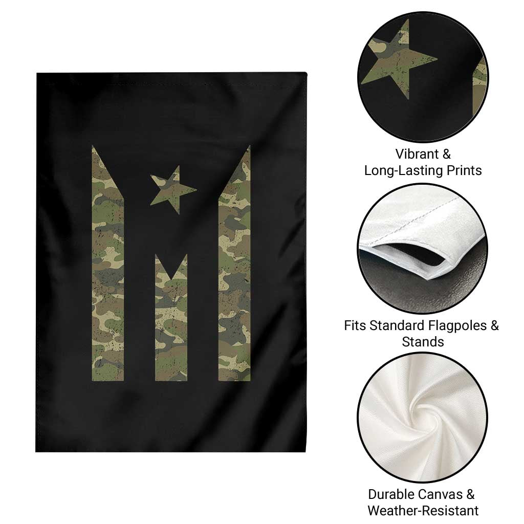 Camo Puerto Rico Flag Garden Flag Hispanic Heritage Month Boricua Rican - Wonder Print Shop