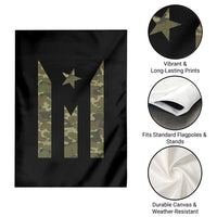 Camo Puerto Rico Flag Garden Flag Hispanic Heritage Month Boricua Rican - Wonder Print Shop