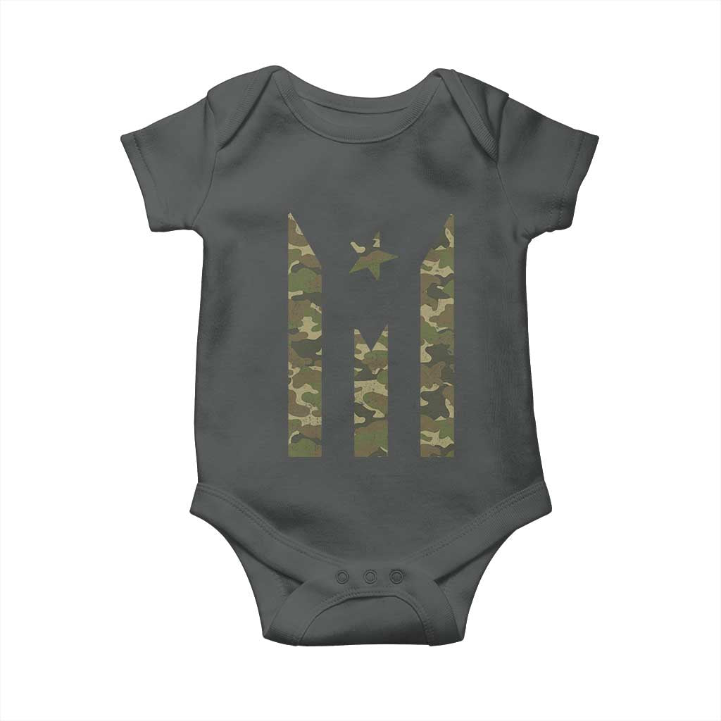 Camo Puerto Rico Flag Baby Onesie Hispanic Heritage Month Boricua Rican - Wonder Print Shop
