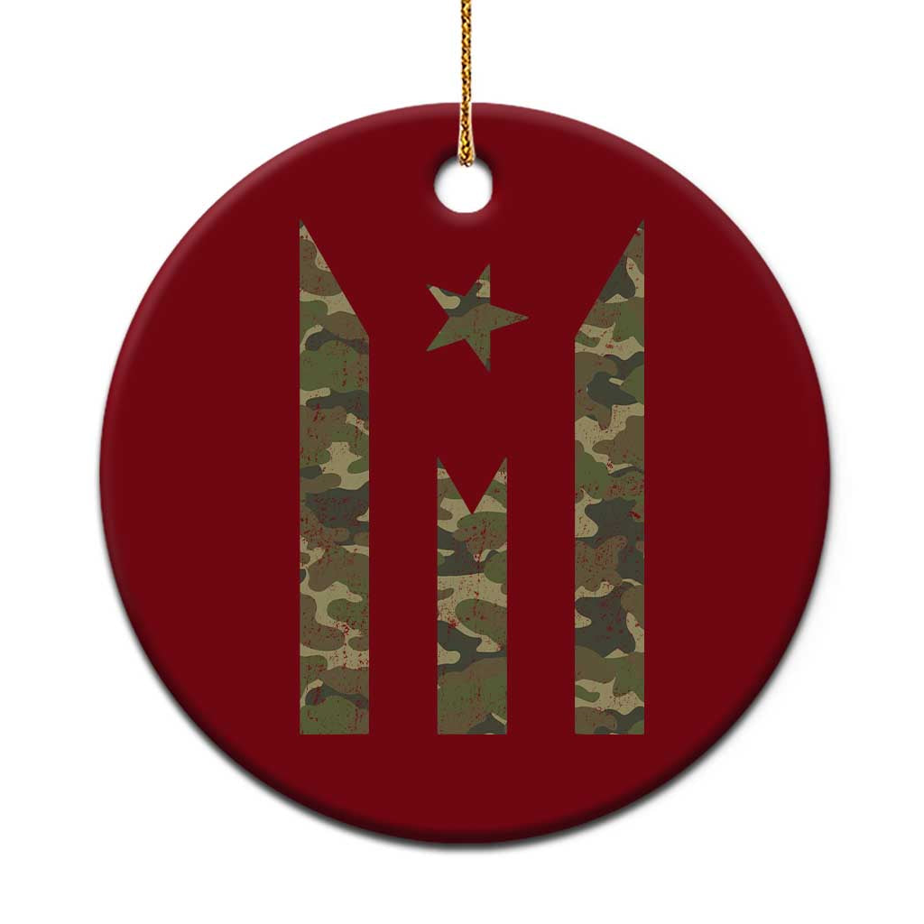 Camo Puerto Rico Flag Ceramic Ornament Hispanic Heritage Month Boricua Rican - Wonder Print Shop