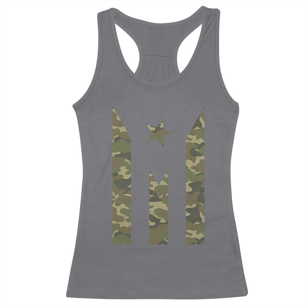 Camo Puerto Rico Flag Racerback Tank Top Hispanic Heritage Month Boricua Rican - Wonder Print Shop