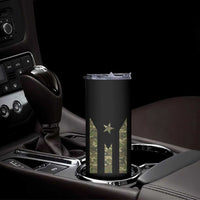 Camo Puerto Rico Flag Skinny Tumbler Hispanic Heritage Month Boricua Rican - Wonder Print Shop