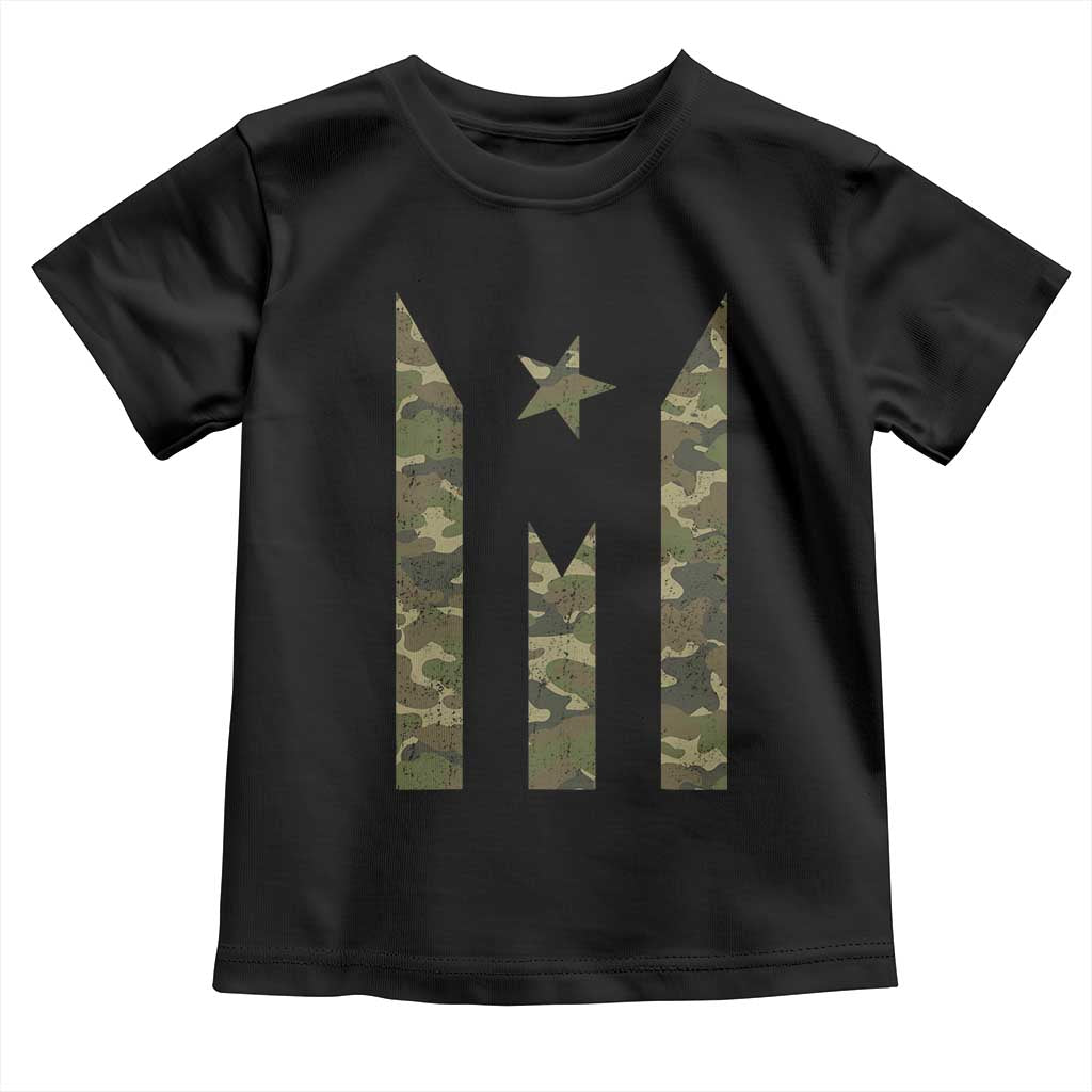 Camo Puerto Rico Flag Toddler T Shirt Hispanic Heritage Month Boricua Rican - Wonder Print Shop