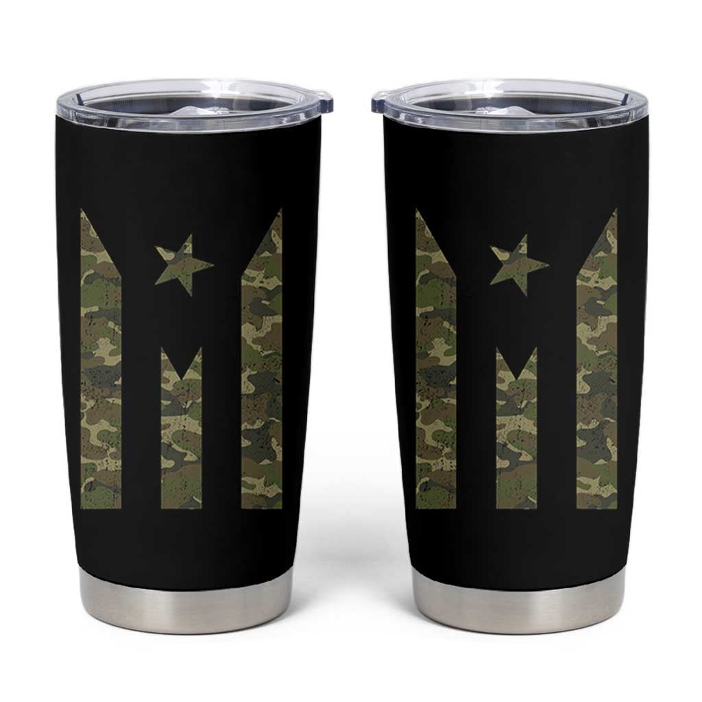 Camo Puerto Rico Flag Tumbler Cup Hispanic Heritage Month Boricua Rican - Wonder Print Shop