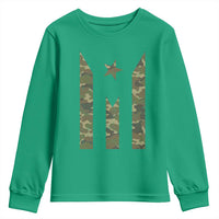 Camo Puerto Rico Flag Youth Sweatshirt Hispanic Heritage Month Boricua Rican - Wonder Print Shop